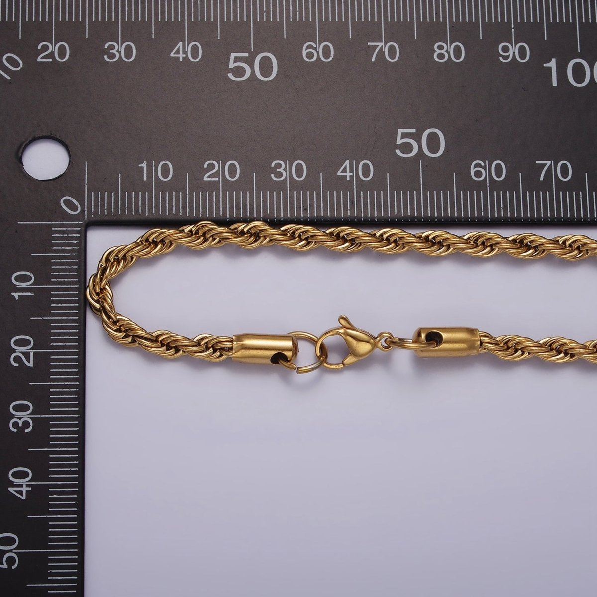 Stainless Steel 3.7mm Rope 18 Inches Necklace in Gold & Silver | WA-2332 WA-2333 Clearance Pricing - DLUXCA