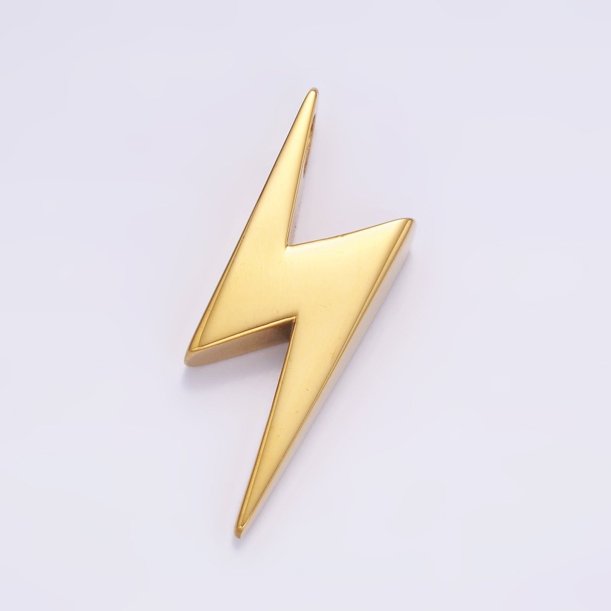 Stainless Steel 38mm Thunder Lightning Bolt Pendant in Gold & Silver P-611 P-612 - DLUXCA