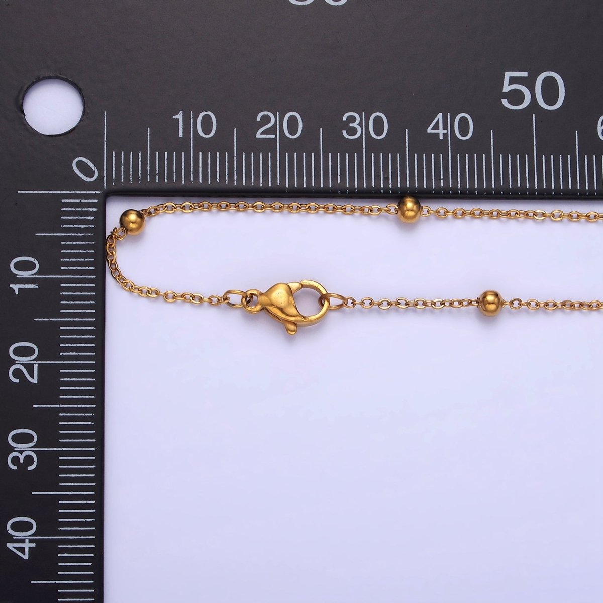 Stainless Steel 3mm Satellite Cable Chain 17.7 Inch Necklace | WA-2459 - DLUXCA