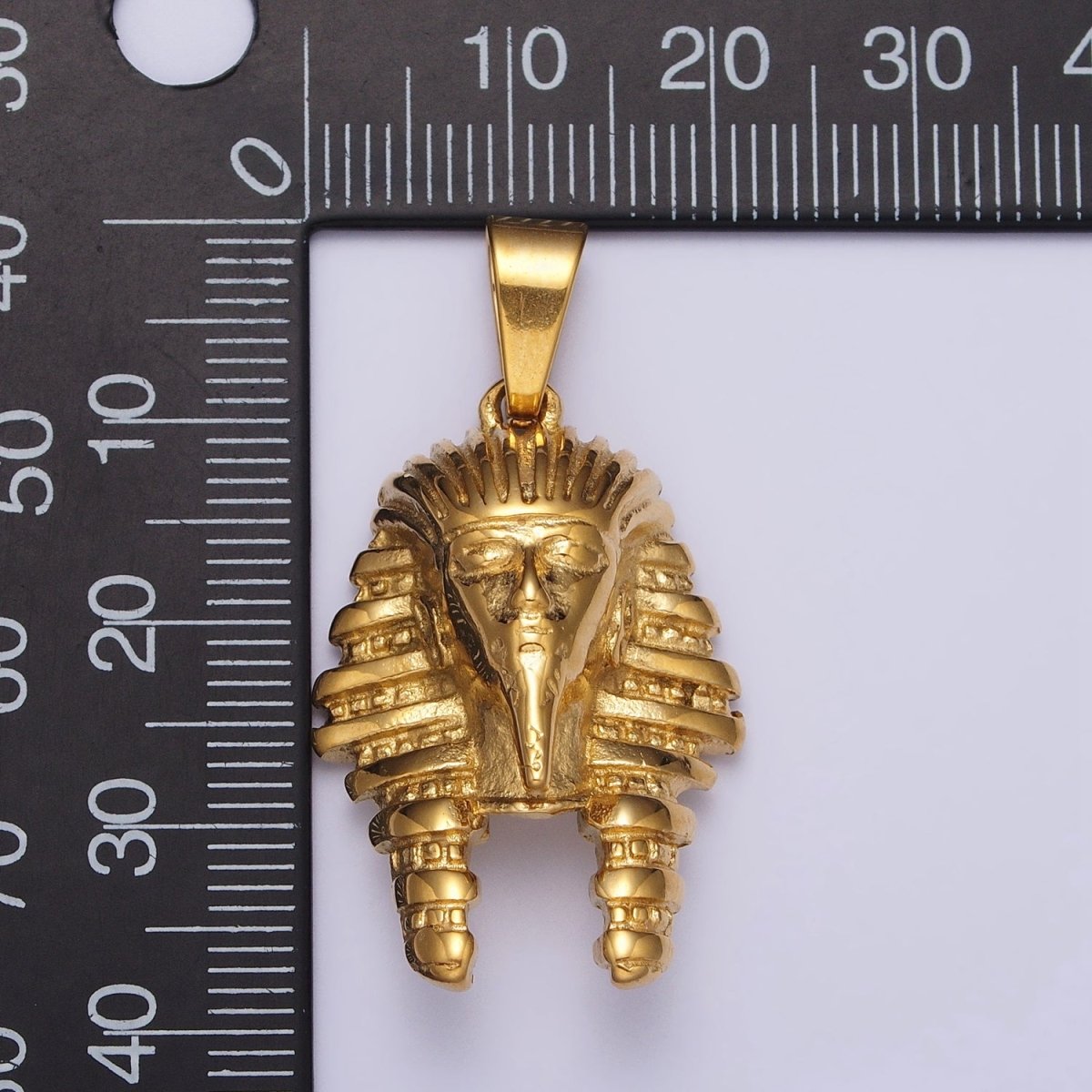 Stainless Steel 40mm Ancient Egyptian Mummy King Pharaoh Pendant in Gold & Silver J-507 J-508 - DLUXCA