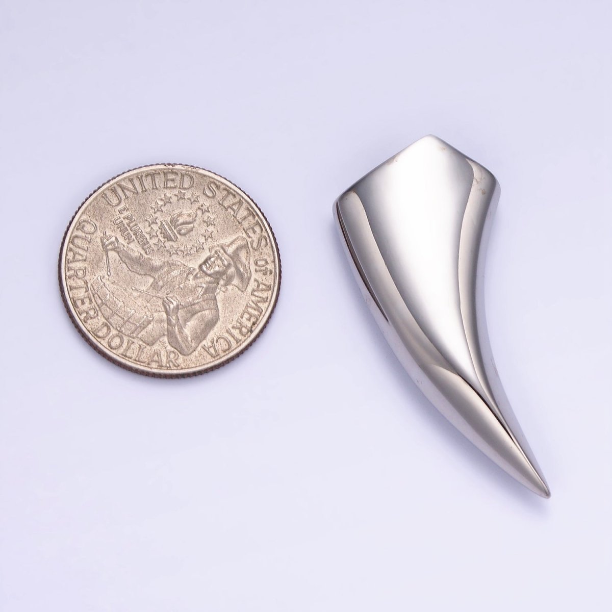 Stainless Steel 42mm Edged Geometric Tusk Charm | P943 - DLUXCA