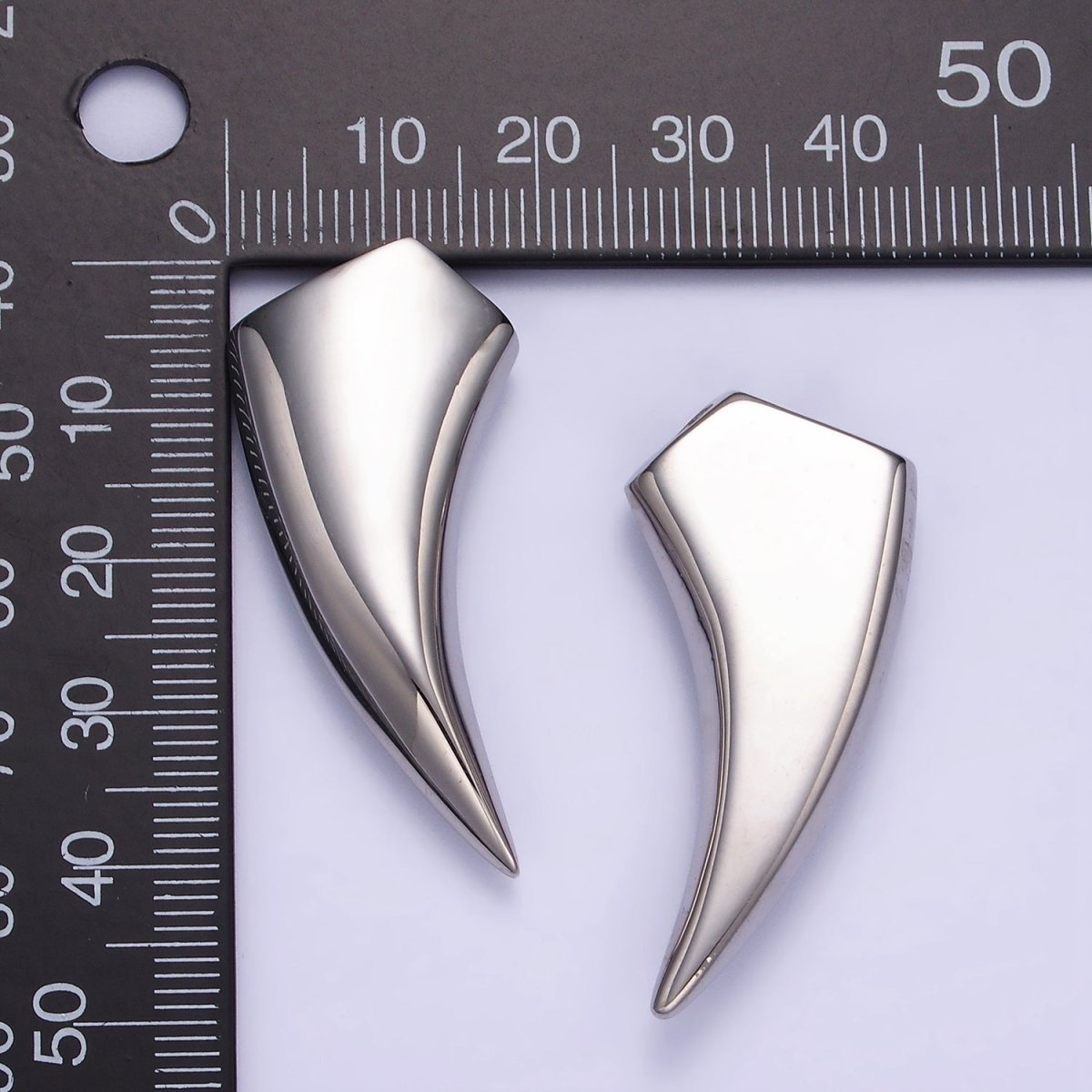 Stainless Steel 42mm Edged Geometric Tusk Charm | P943 - DLUXCA