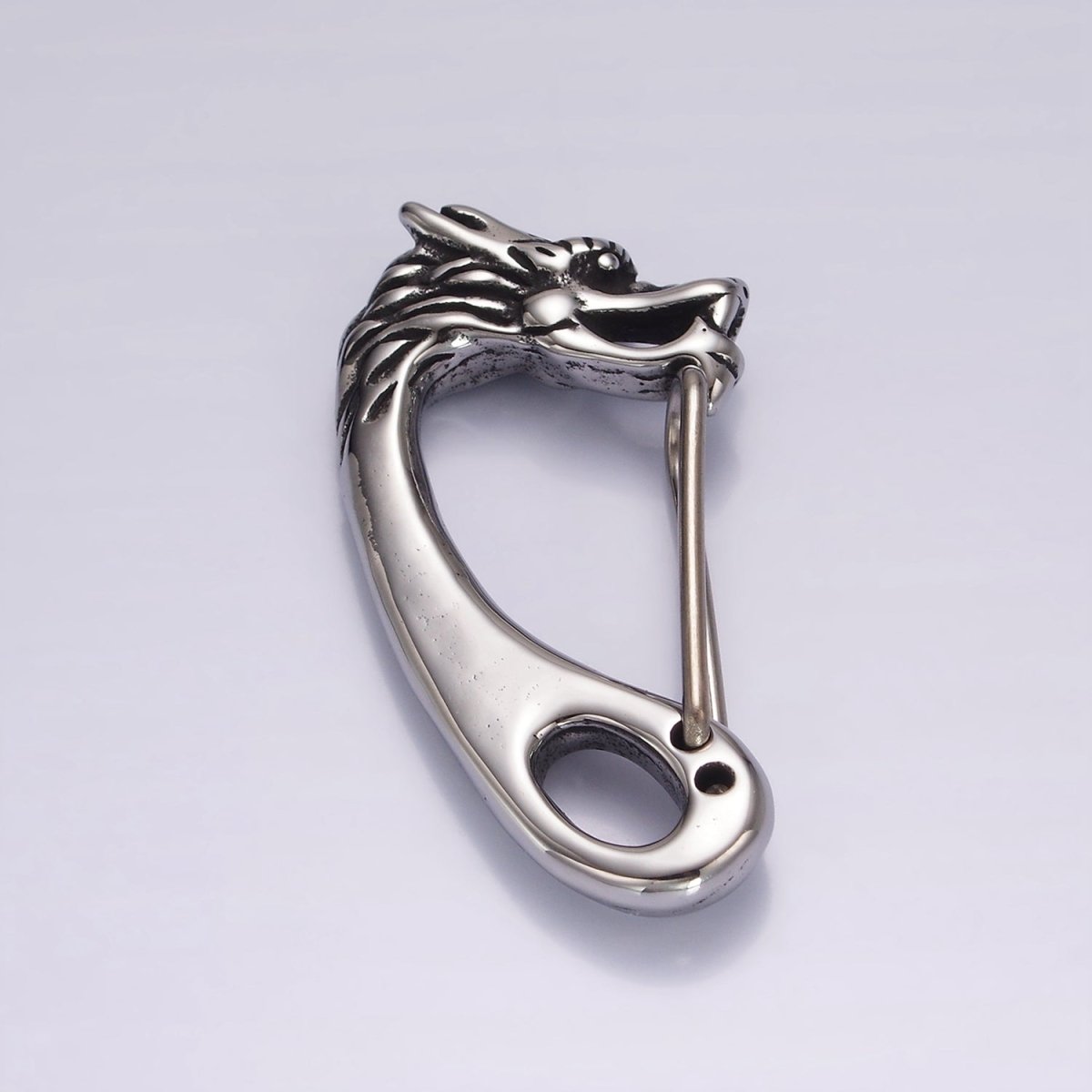 Stainless Steel 45mm Dragon Animal Head Carabiner Snap Hook Finding | Z668 - DLUXCA
