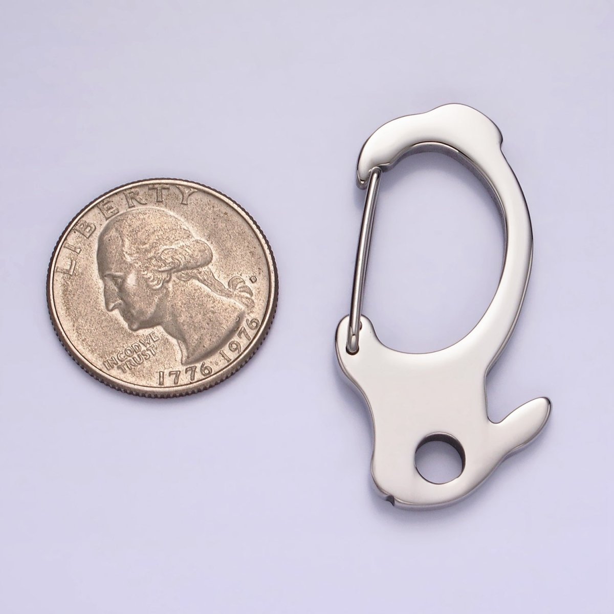 Stainless Steel 45mm Geometric Snap Hook Carabiner Jewelry Findings Supply | Z563 - DLUXCA