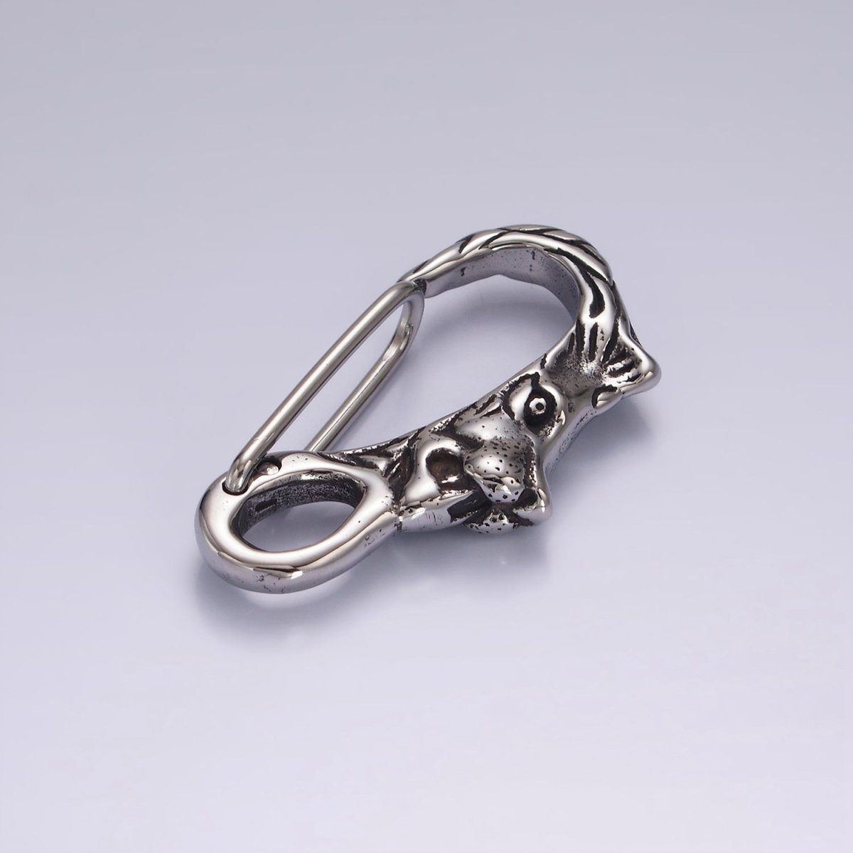 Stainless Steel 45mm Lion Animal Carabiner Snap Hook Findings | Z665 - DLUXCA