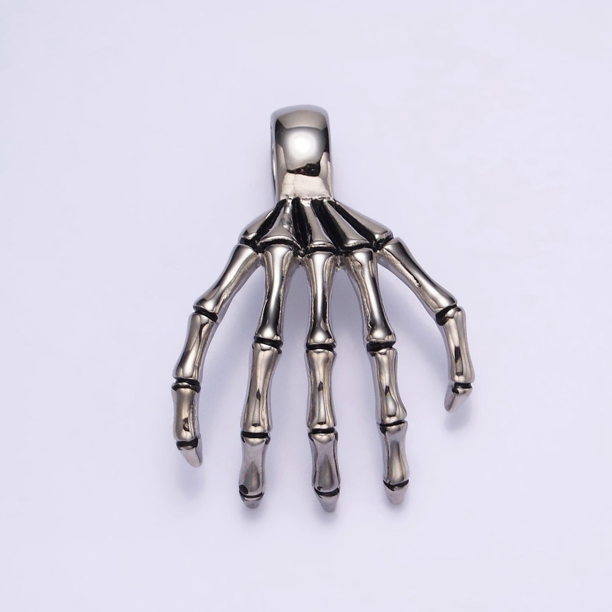 Stainless Steel 45mm Long Skeleton Bone Hands Horror Halloween Charm P-552 - DLUXCA