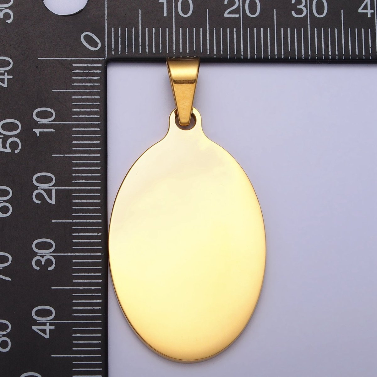 Stainless Steel 46.5mm Oval Personalized Pendant in Gold & Silver J-563 J-566 - DLUXCA
