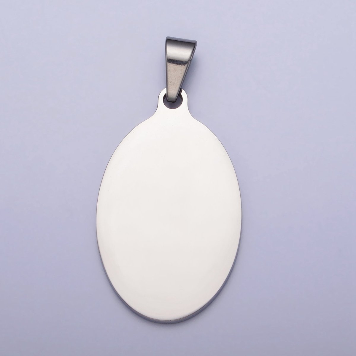 Stainless Steel 46.5mm Oval Personalized Pendant in Gold & Silver J-563 J-566 - DLUXCA