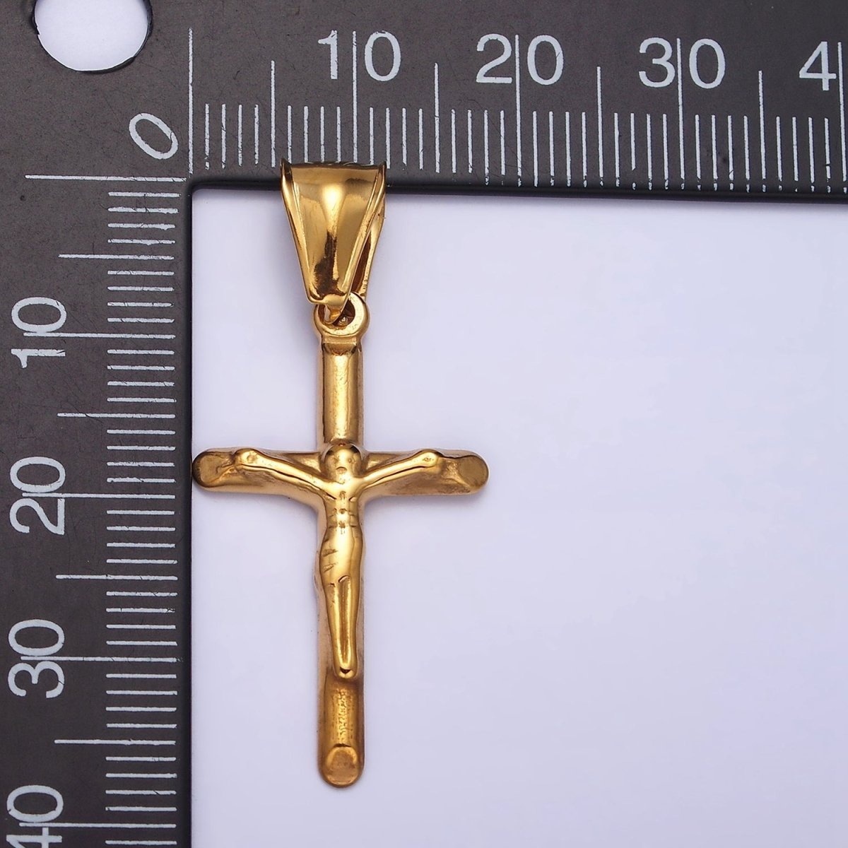 Stainless Steel 46.7mm, 38.7mm Edged Religious Jesus Crucifix Cross Pendant | P1167 P1168 - DLUXCA