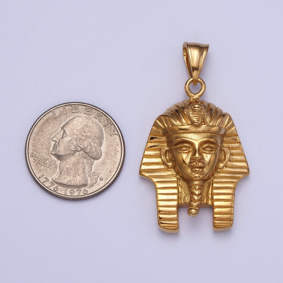 Stainless Steel Ancient Egyptian Pharaoh King Mummy Pendant in Gold & Silver J-448 J-451 - DLUXCA