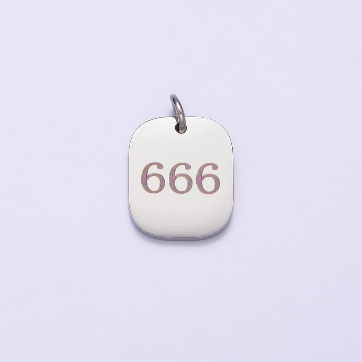 Stainless Steel Angel Number Numerology Engraved 14mm Silver Tag Charm P-579~P-587 - DLUXCA
