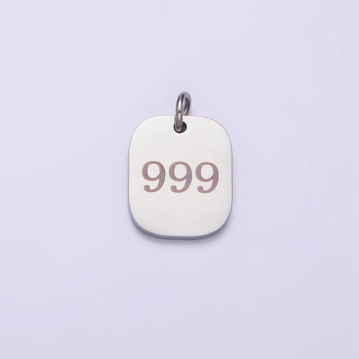 Stainless Steel Angel Number Numerology Engraved 14mm Silver Tag Charm P-579~P-587 - DLUXCA