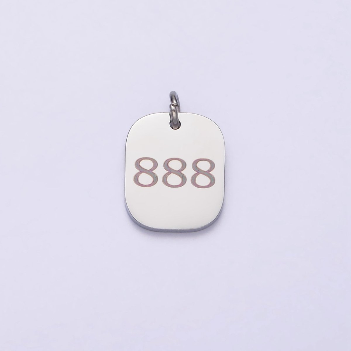 Stainless Steel Angel Number Numerology Engraved 14mm Silver Tag Charm P-579~P-587 - DLUXCA