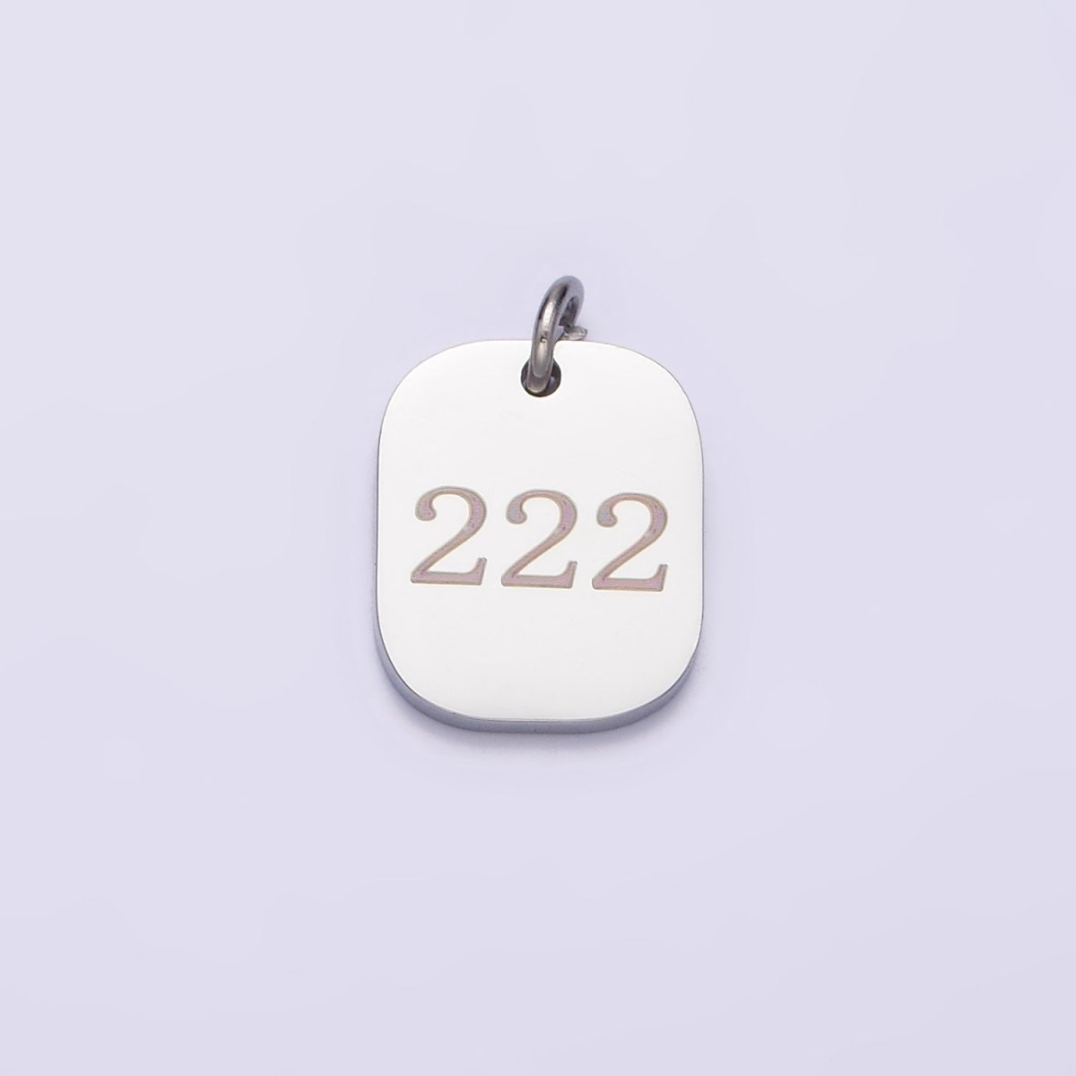 Stainless Steel Angel Number Numerology Engraved 14mm Silver Tag Charm P-579~P-587 - DLUXCA