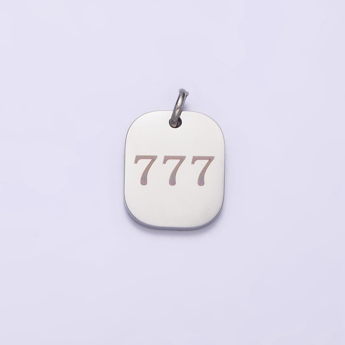 Stainless Steel Angel Number Numerology Engraved 14mm Silver Tag Charm P-579~P-587 - DLUXCA