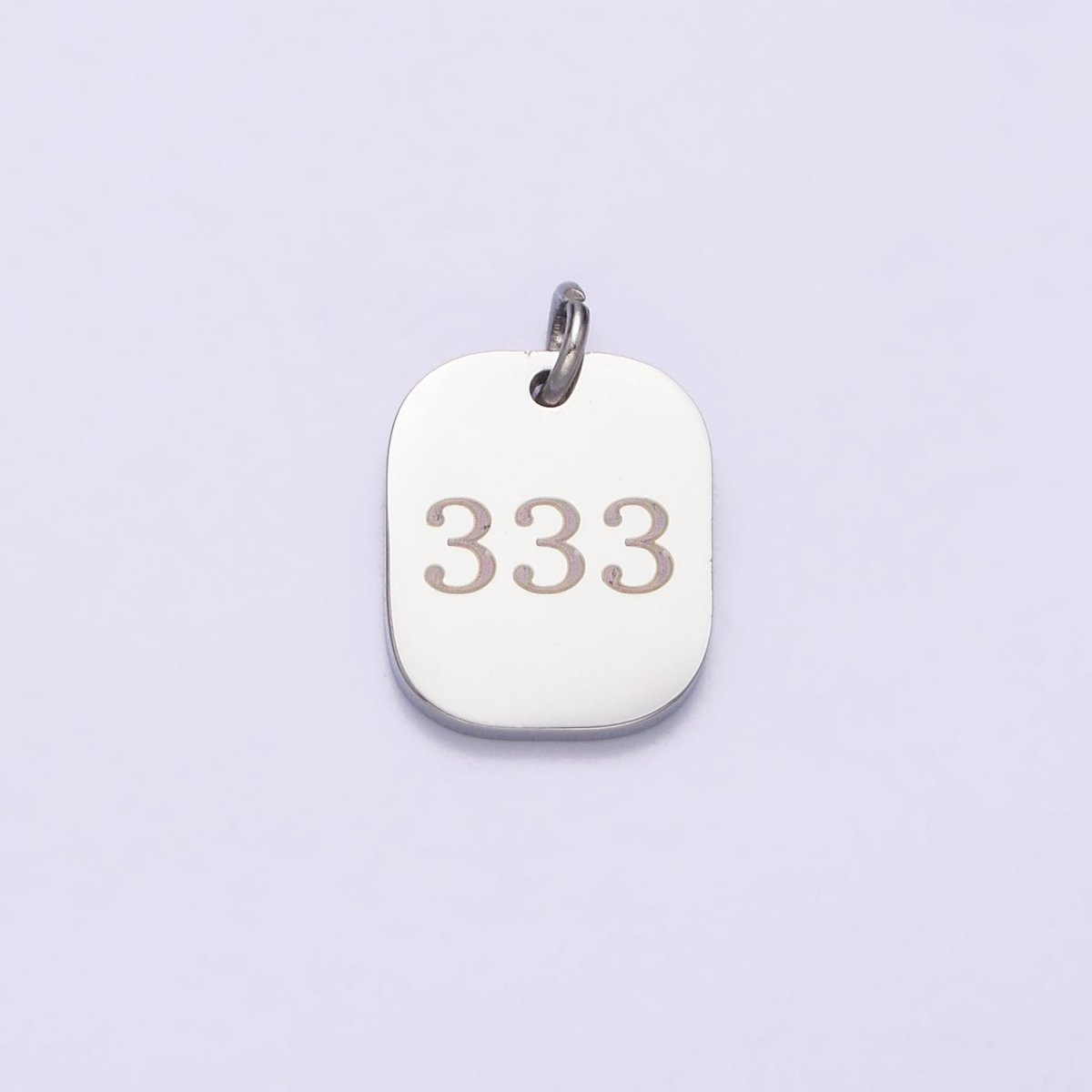 Stainless Steel Angel Number Numerology Engraved 14mm Silver Tag Charm P-579~P-587 - DLUXCA