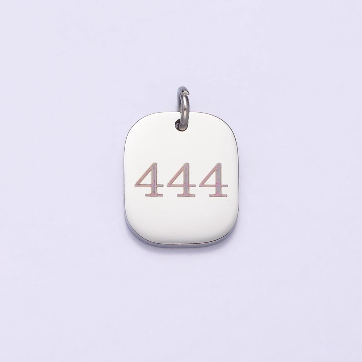 Stainless Steel Angel Number Numerology Engraved 14mm Silver Tag Charm P-579~P-587 - DLUXCA