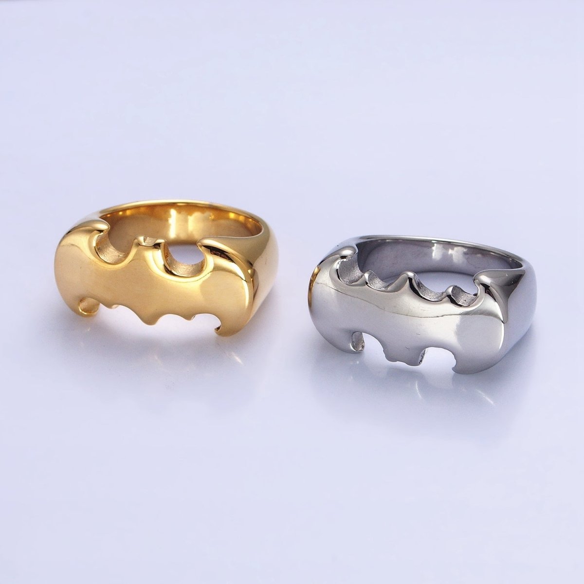 Stainless Steel Bat Animal Statement Ring in Silver & Gold | O-1855 O-1856 O-1857 O-1858 - DLUXCA