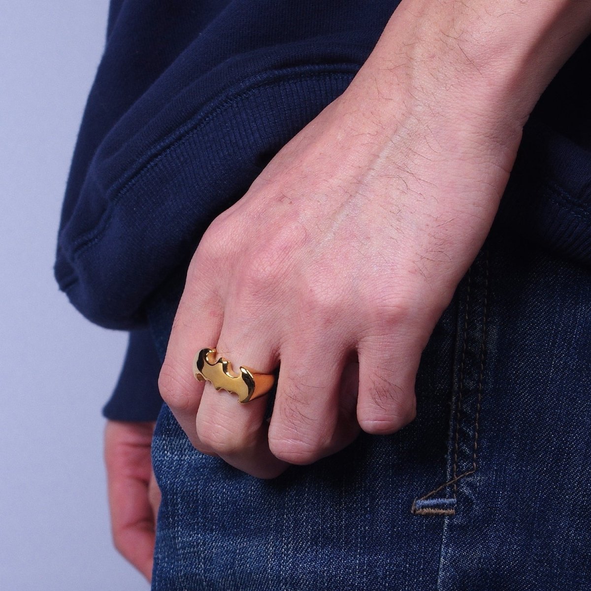 Stainless Steel Bat Animal Statement Ring in Silver & Gold | O-1855 O-1856 O-1857 O-1858 - DLUXCA