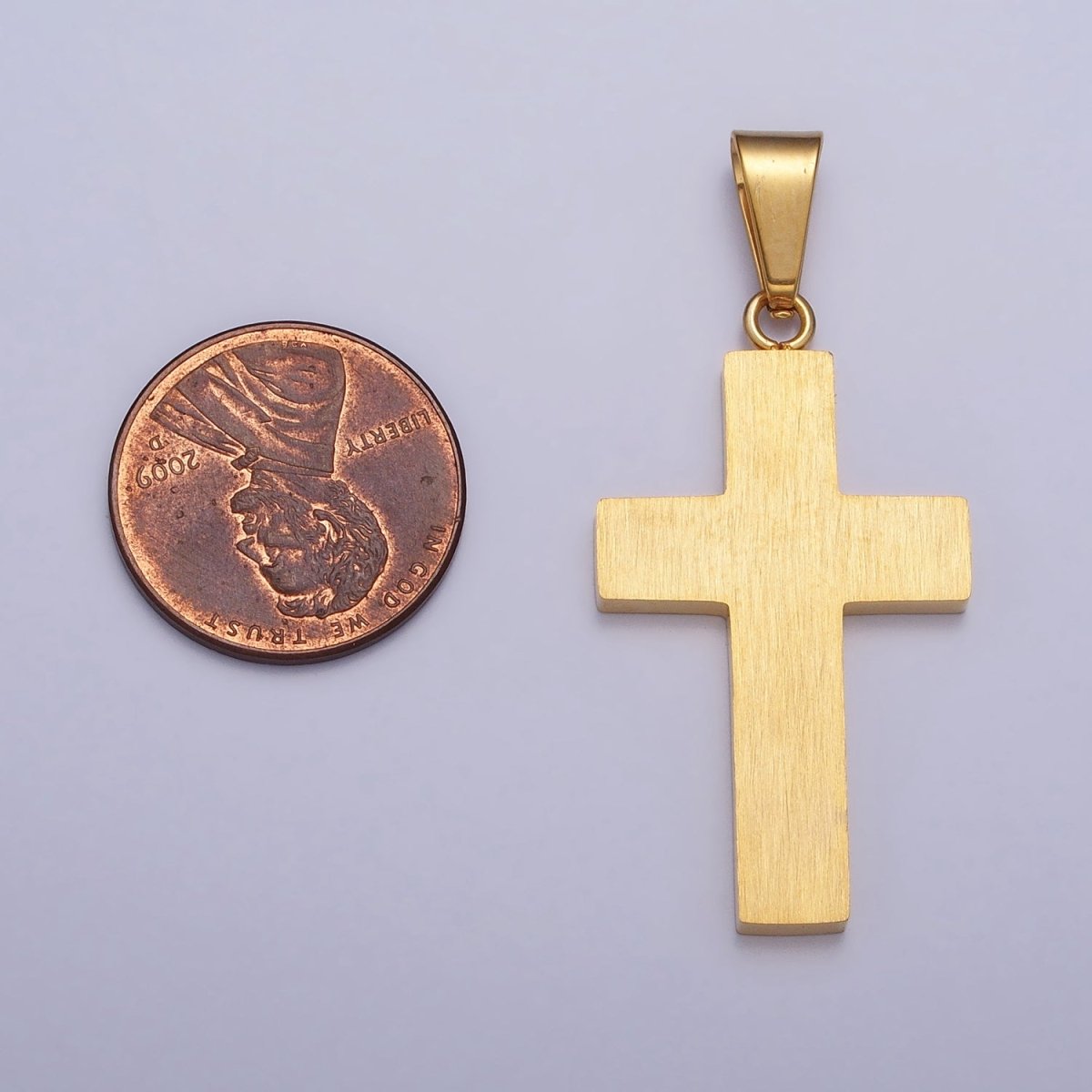 Stainless Steel Black Latin Cross Religious 43.5mm Pendant in Gold & Silver | P-1125 - DLUXCA