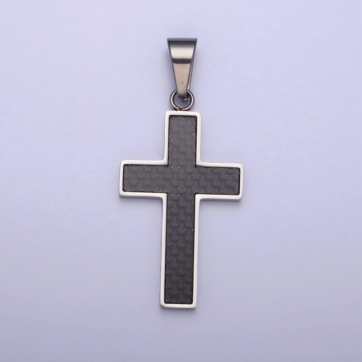 Stainless Steel Black Latin Cross Religious 43.5mm Pendant in Gold & Silver | P-1125 - DLUXCA