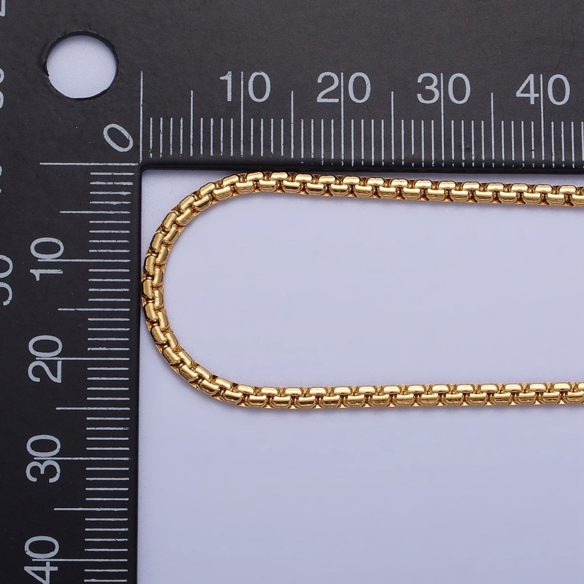 Stainless Steel Box Boston Chain Necklace 2mm Thick Gold Box Chain 17.7 inches, 19.6 inches for Jewelry Making | WA-1700 WA-1705 Clearance Pricing - DLUXCA