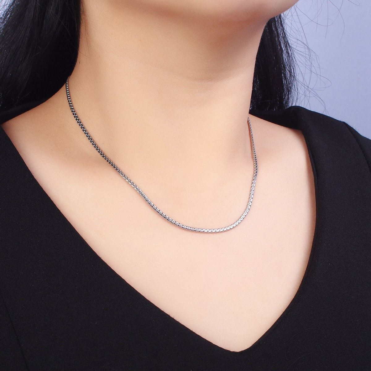 Stainless Steel Box Boston Chain Necklace 2mm Thick Gold Box Chain 17.7 inches, 19.6 inches for Jewelry Making | WA-1700 WA-1705 Clearance Pricing - DLUXCA