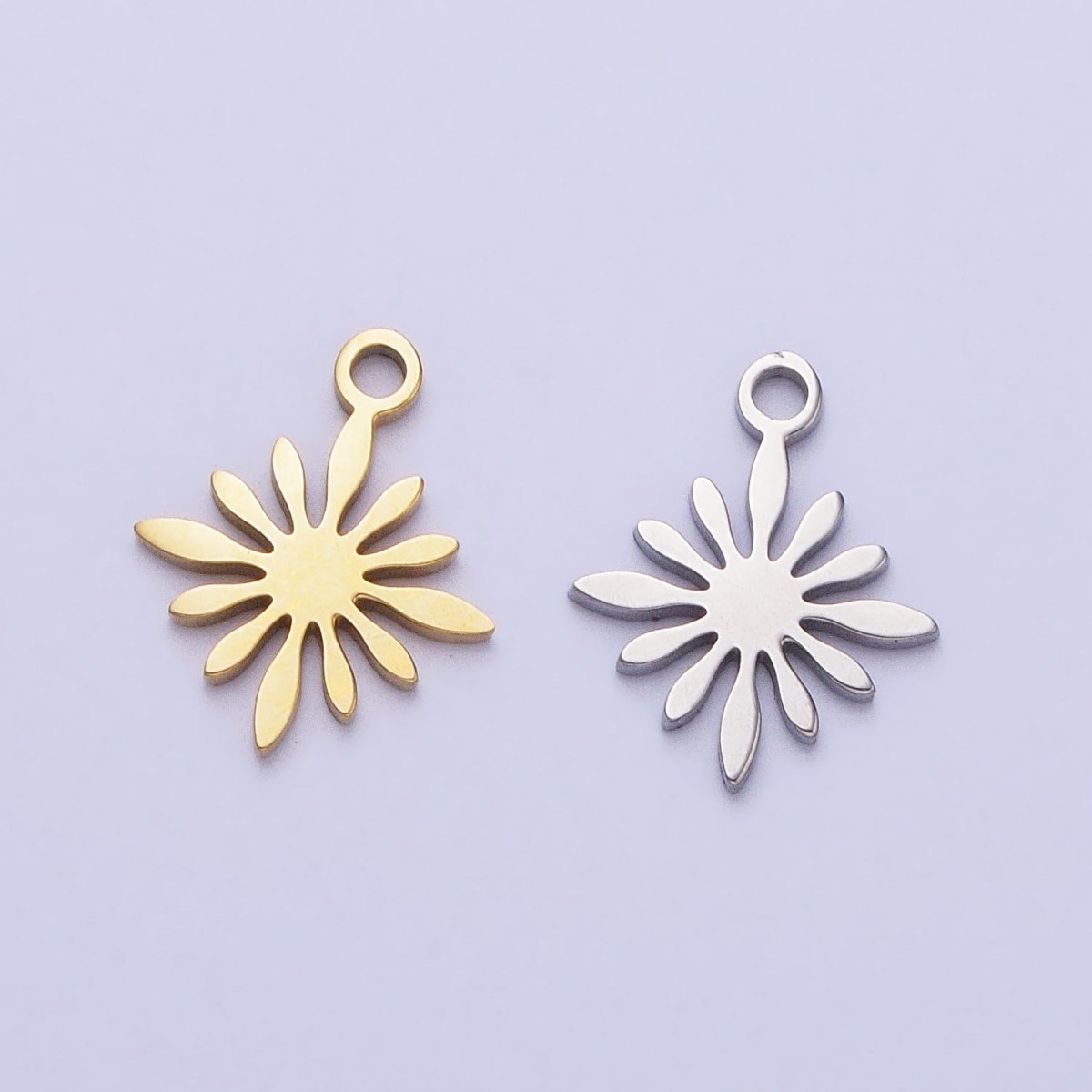 Stainless Steel Celestial Star Sun Flower Add-On Charm in Gold & Silver | P-905 - DLUXCA