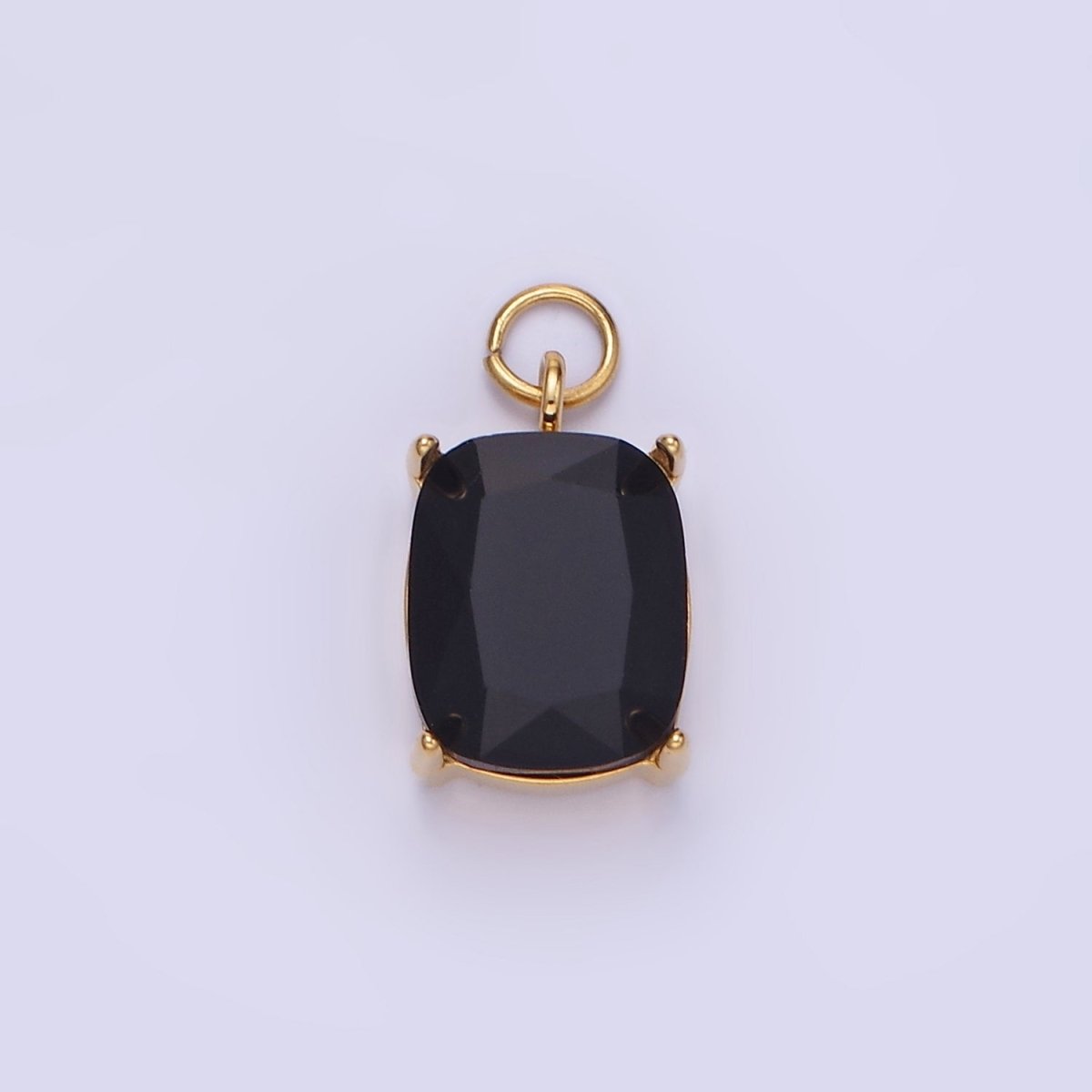 Stainless Steel Clear, Purple, Red, Black, Green Multifaceted CZ Charm | P982 P986 - DLUXCA
