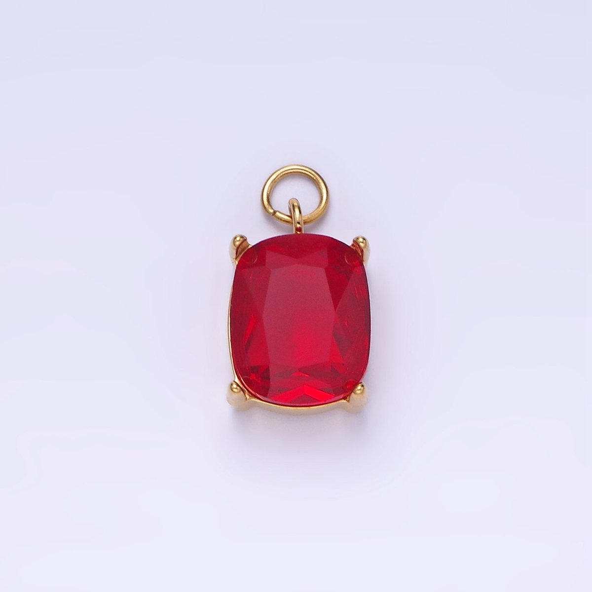 Stainless Steel Clear, Purple, Red, Black, Green Multifaceted CZ Charm | P982 P986 - DLUXCA