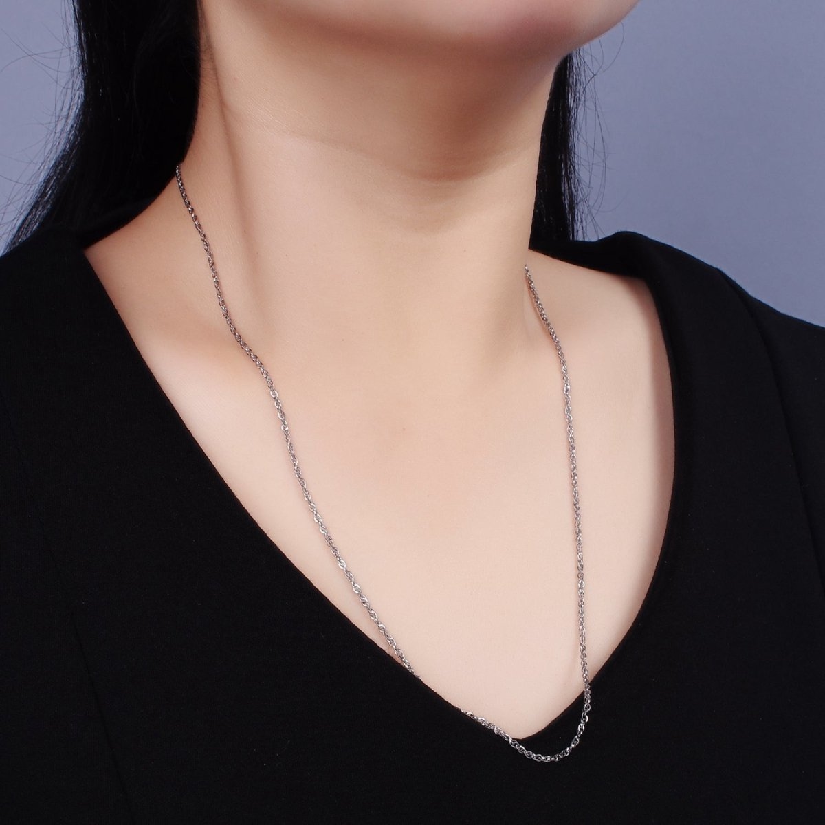 Stainless Steel Espiga Wheat Chain - Beautifully Unique - Double Cable Chain Necklace 23.6 inch | WA-2363 WA-2406 - DLUXCA