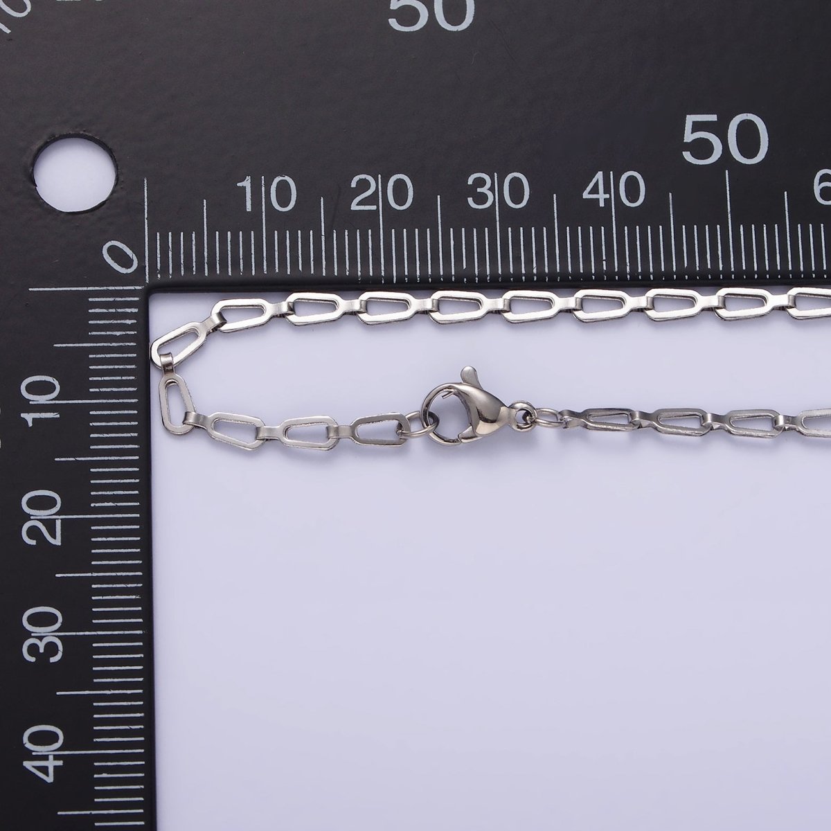 Stainless Steel Flat Oval Cable Chain Necklace 2.7mm Cable Chain Jewelry Making 18 inch Women Necklace | WA-2096 Clearance Pricing - DLUXCA