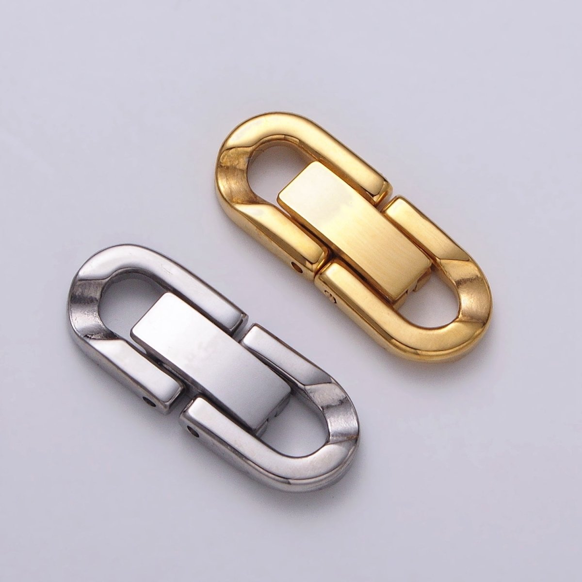 Stainless Steel Fold Over Clasps Extender Clasp Closure Gold End Caps for Necklace Bracelet Jewelry Component Handmade Supply Z-318 Z-319 - DLUXCA