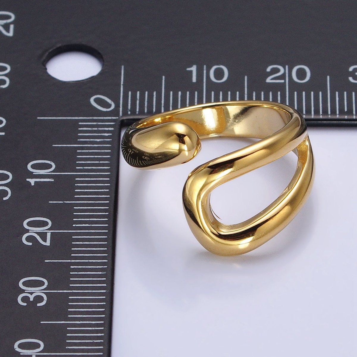 Stainless Steel Geometric Claw Open Double Band Ring in Gold & Silver | O-541 ~ O-548 - DLUXCA