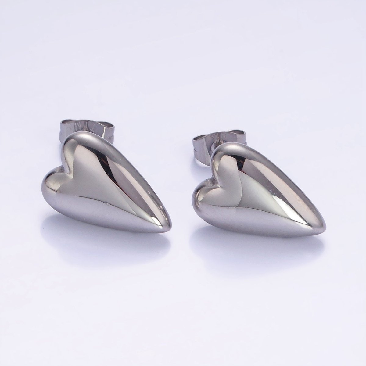 Stainless Steel Heart Minimalist Stud Earrings | V520 - DLUXCA
