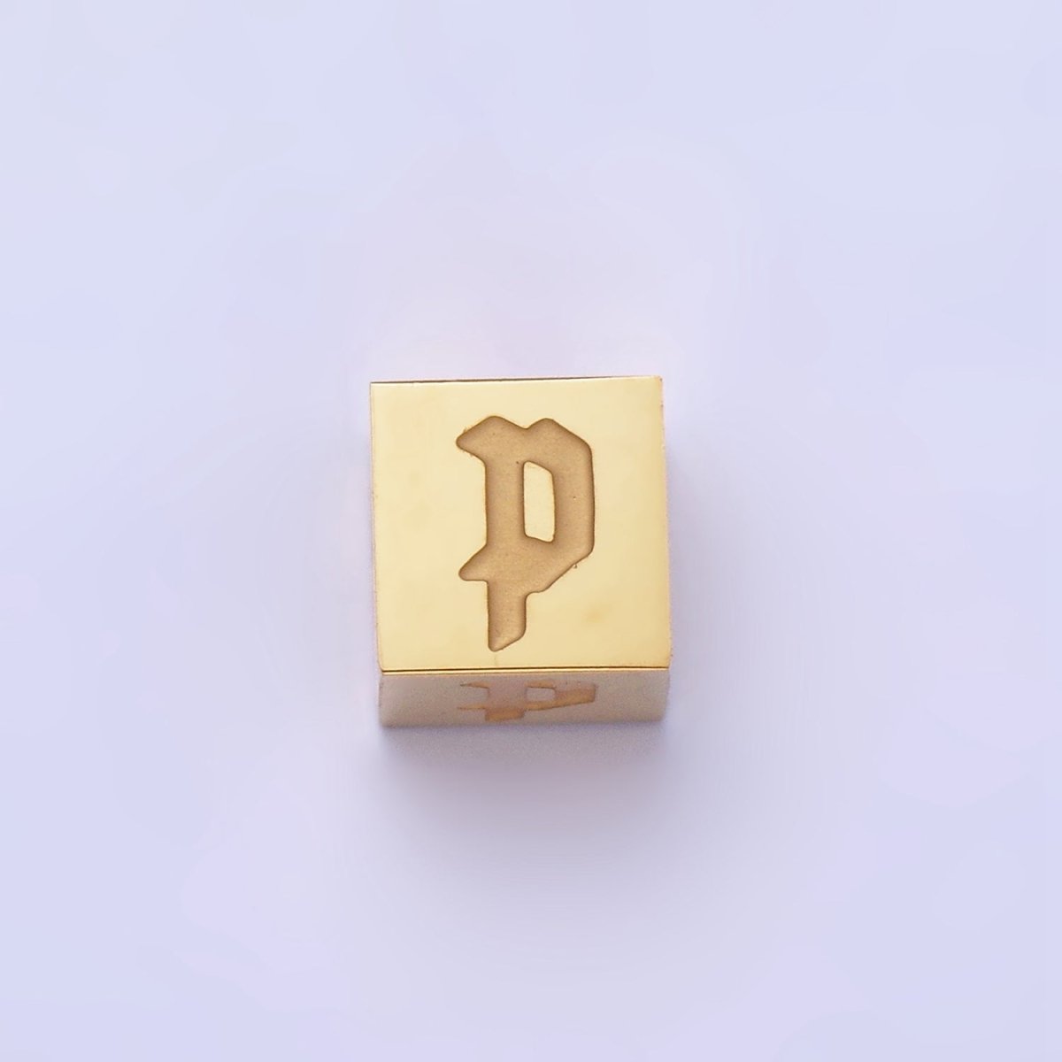 Stainless Steel Initial Letter A-Z Old English Gothic Alphabet Font 5mm Gold Bead | A937 - A962 - DLUXCA