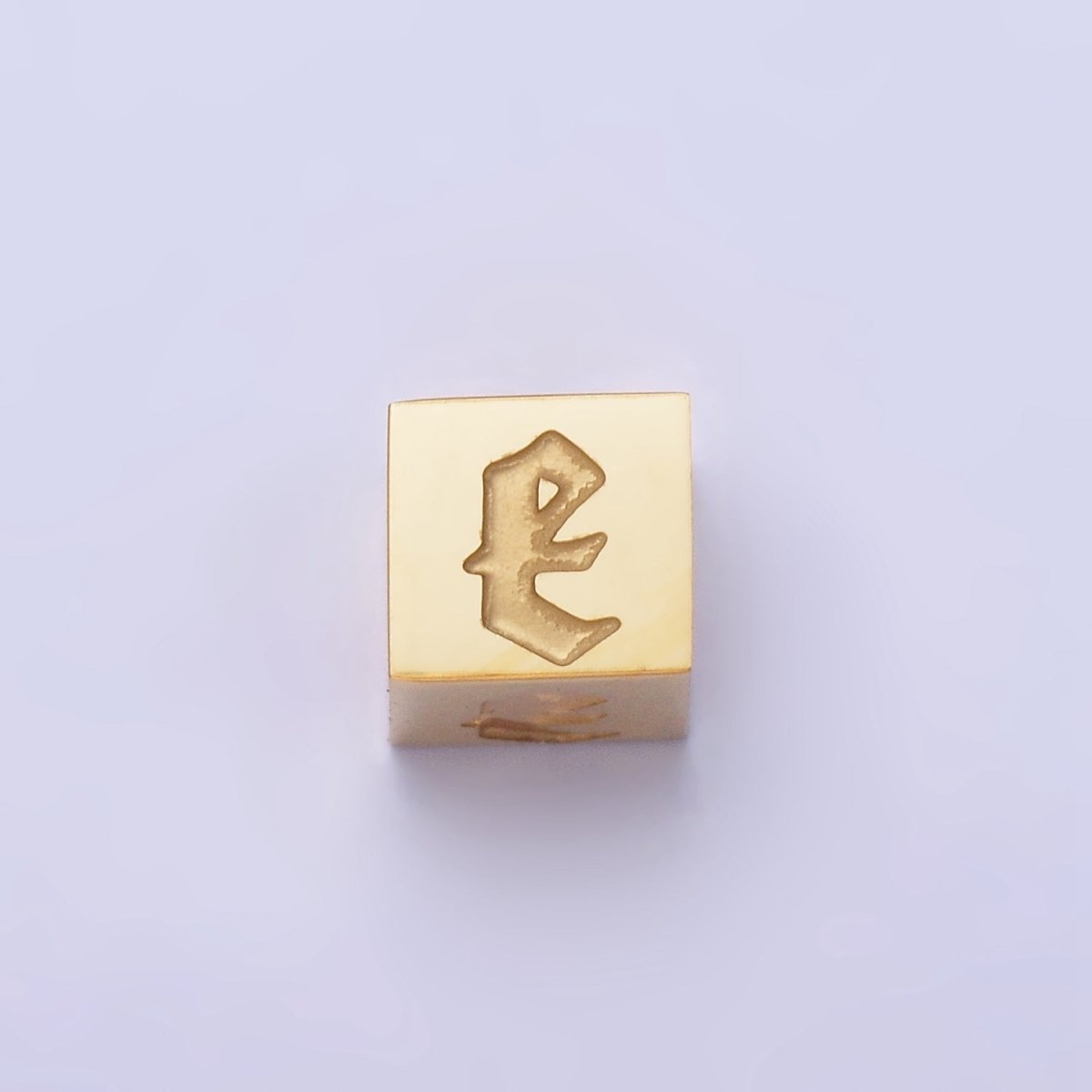 Stainless Steel Initial Letter A-Z Old English Gothic Alphabet Font 5mm Gold Bead | A937 - A962 - DLUXCA