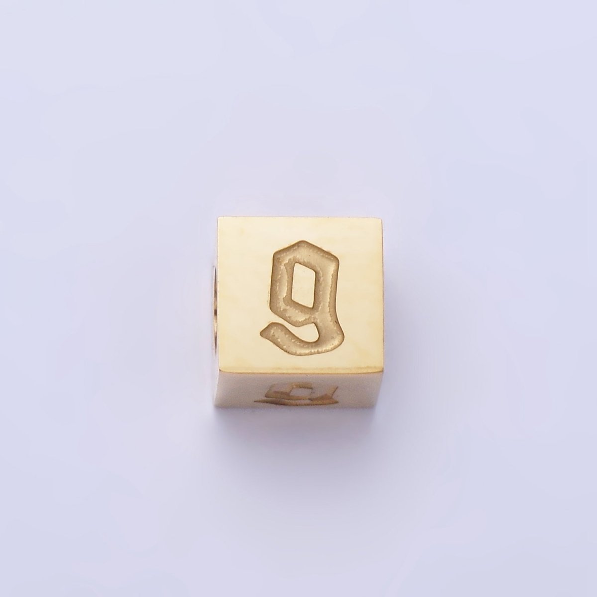 Stainless Steel Initial Letter A-Z Old English Gothic Alphabet Font 5mm Gold Bead | A937 - A962 - DLUXCA
