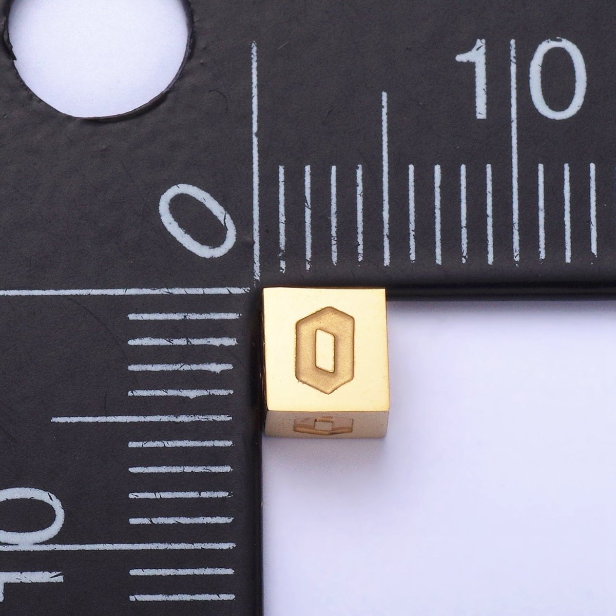 Stainless Steel Initial Letter A-Z Old English Gothic Alphabet Font 5mm Gold Bead | A937 - A962 - DLUXCA