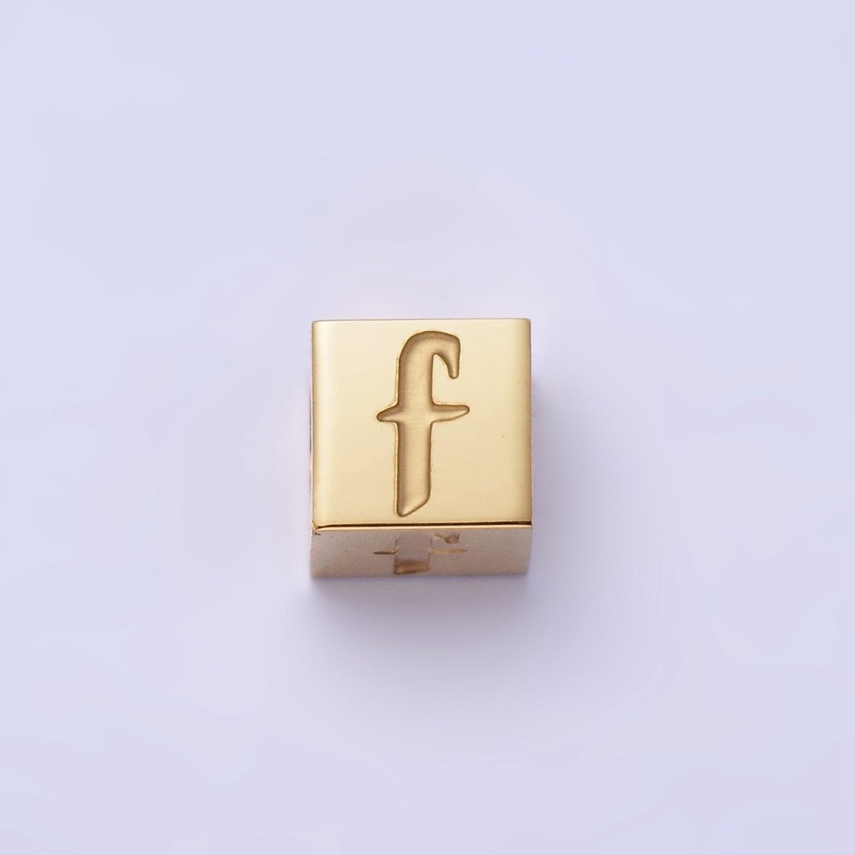 Stainless Steel Initial Letter A-Z Old English Gothic Alphabet Font 5mm Gold Bead | A937 - A962 - DLUXCA