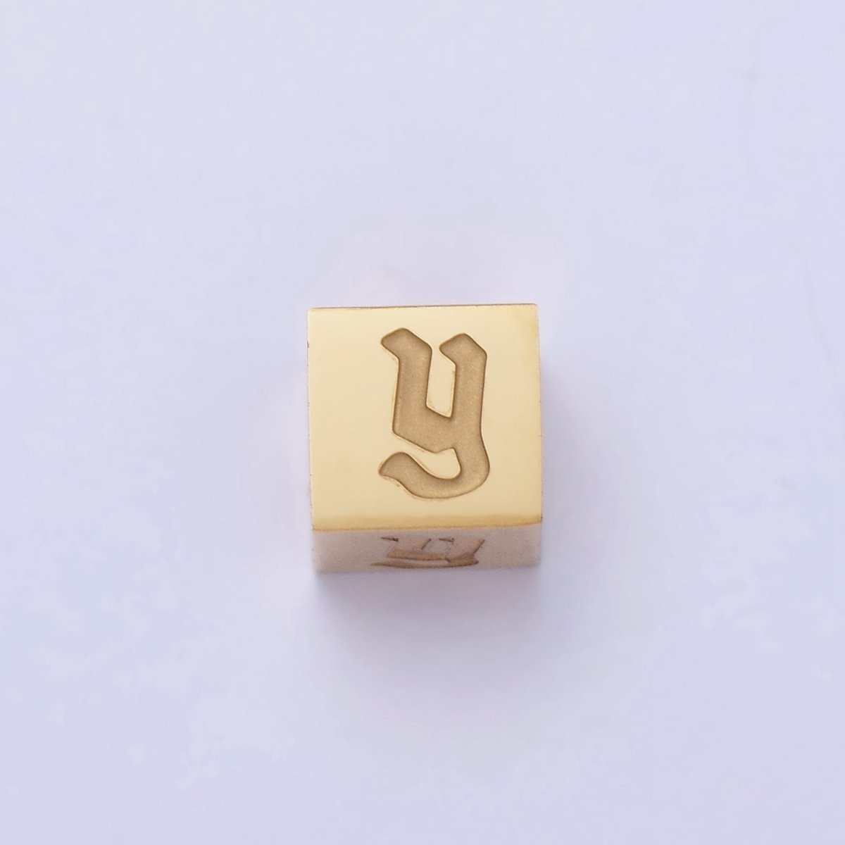 Stainless Steel Initial Letter A-Z Old English Gothic Alphabet Font 5mm Gold Bead | A937 - A962 - DLUXCA