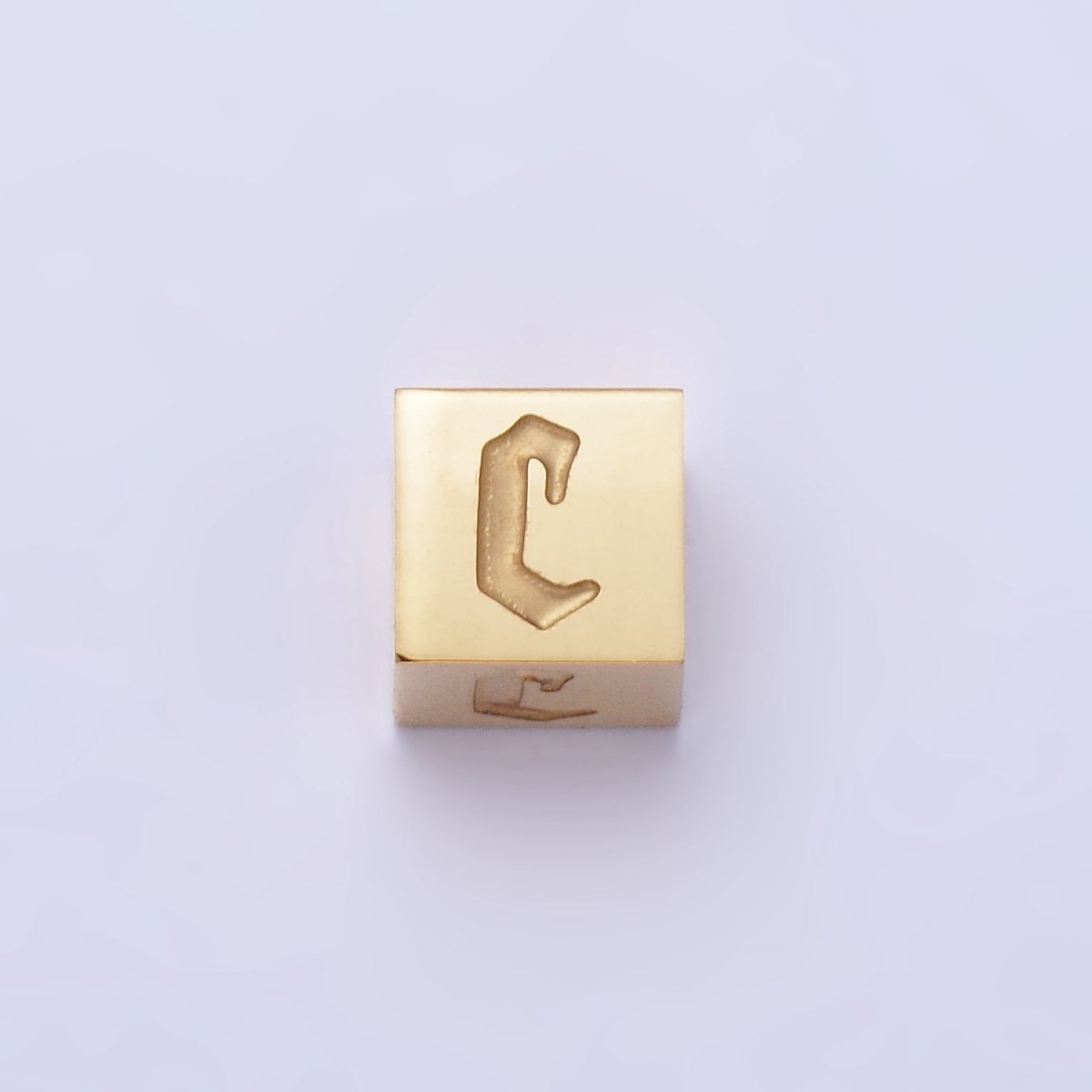 Stainless Steel Initial Letter A-Z Old English Gothic Alphabet Font 5mm Gold Bead | A937 - A962 - DLUXCA