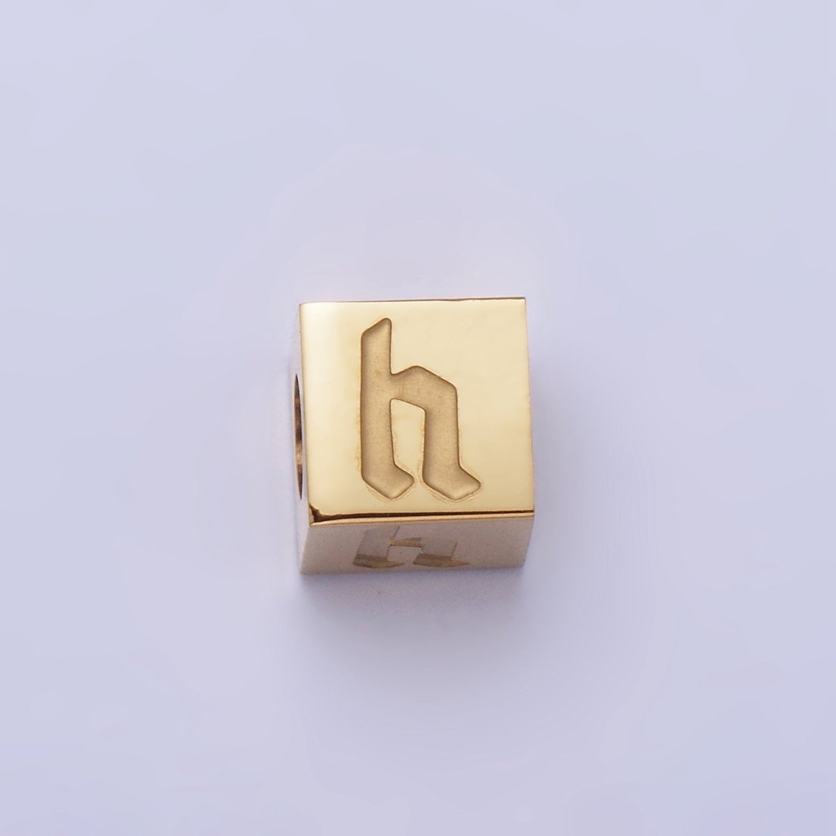 Stainless Steel Initial Letter A-Z Old English Gothic Alphabet Font 5mm Gold Bead | A937 - A962 - DLUXCA