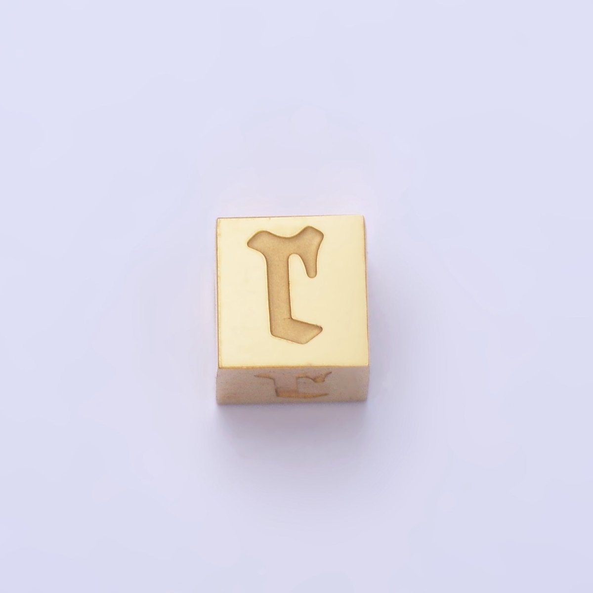 Stainless Steel Initial Letter A-Z Old English Gothic Alphabet Font 5mm Gold Bead | A937 - A962 - DLUXCA