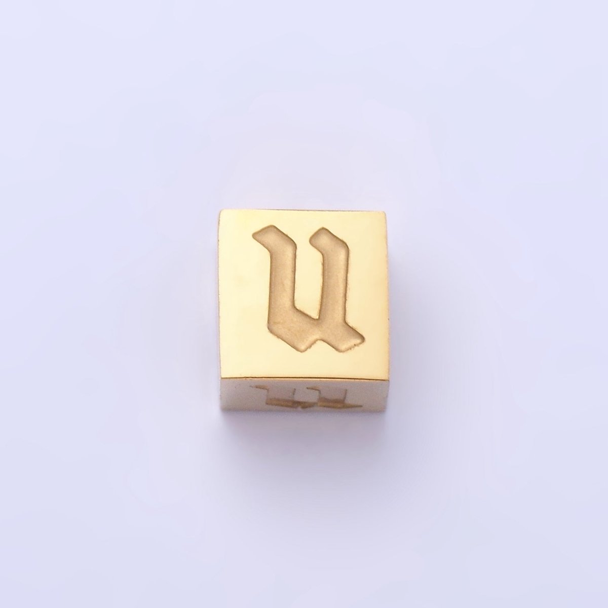 Stainless Steel Initial Letter A-Z Old English Gothic Alphabet Font 5mm Gold Bead | A937 - A962 - DLUXCA