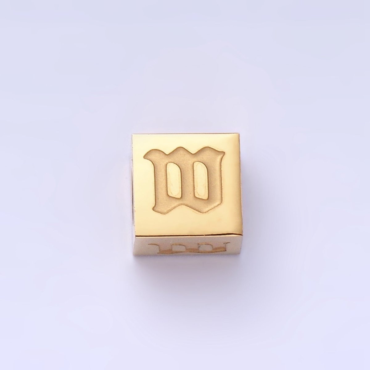 Stainless Steel Initial Letter A-Z Old English Gothic Alphabet Font 5mm Gold Bead | A937 - A962 - DLUXCA