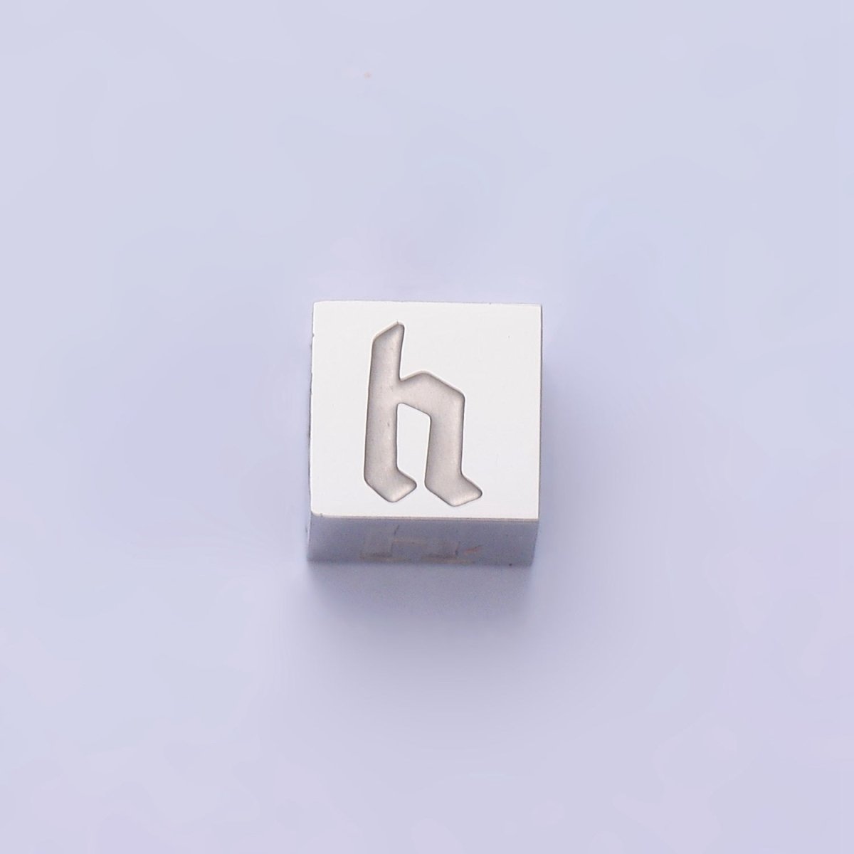 Stainless Steel Initial Letter A-Z Old English Gothic Alphabet Font 5mm Silver Bead | A-950~A-962 - DLUXCA