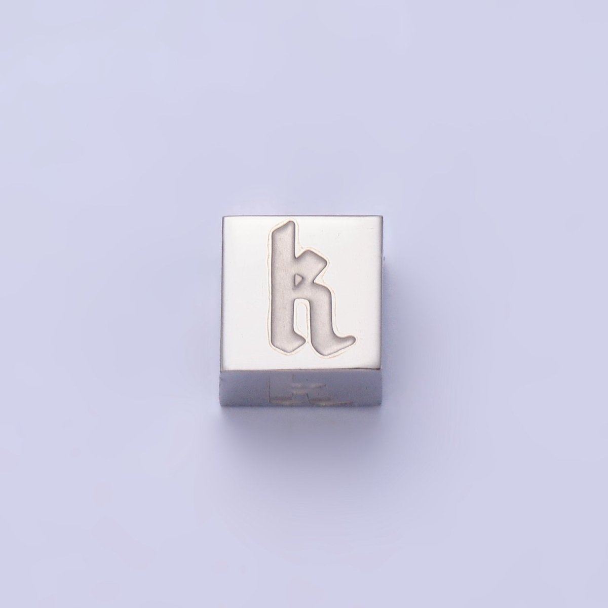 Stainless Steel Initial Letter A-Z Old English Gothic Alphabet Font 5mm Silver Bead | A-950~A-962 - DLUXCA