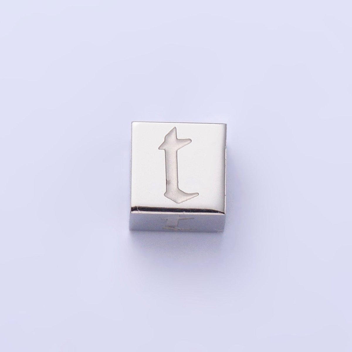 Stainless Steel Initial Letter A-Z Old English Gothic Alphabet Font 5mm Silver Bead | A-950~A-962 - DLUXCA