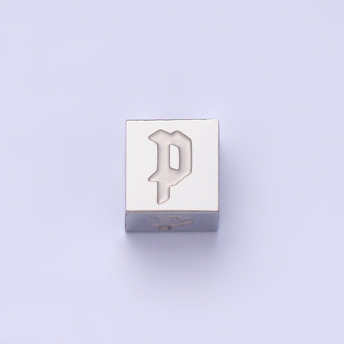 Stainless Steel Initial Letter A-Z Old English Gothic Alphabet Font 5mm Silver Bead | A-950~A-962 - DLUXCA